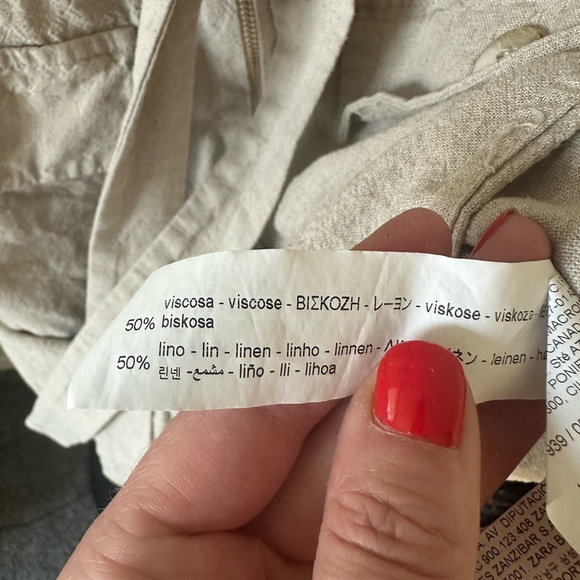 Zara Khaki Short Sleeve Mini Dress - size small - Picture 5 of 6